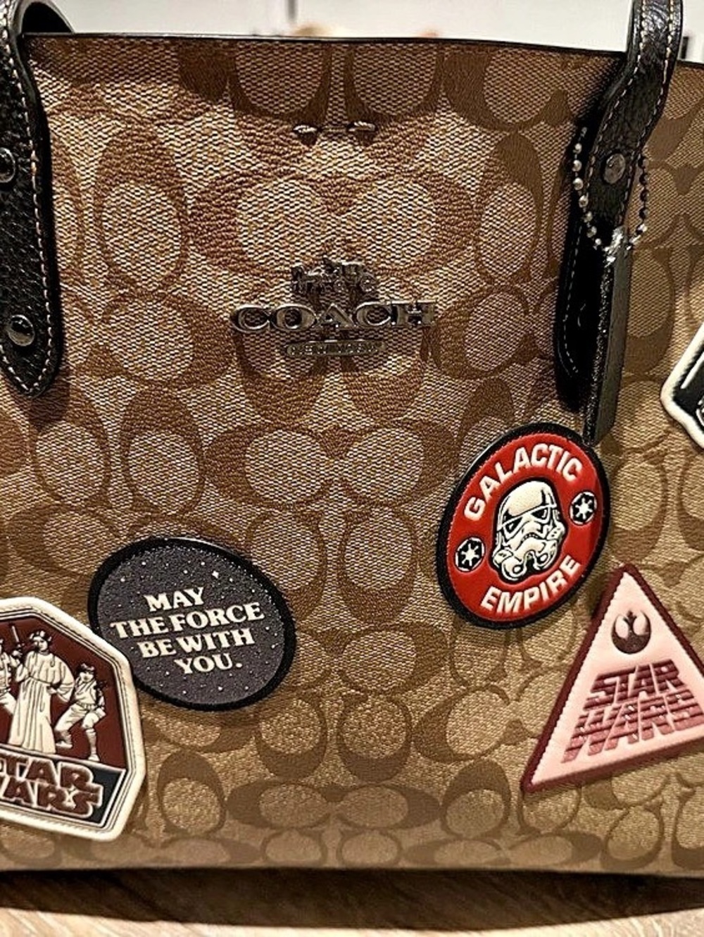 Coach Star Wars x Coach Town Tote In Signature Canvas With Patches Town Tote